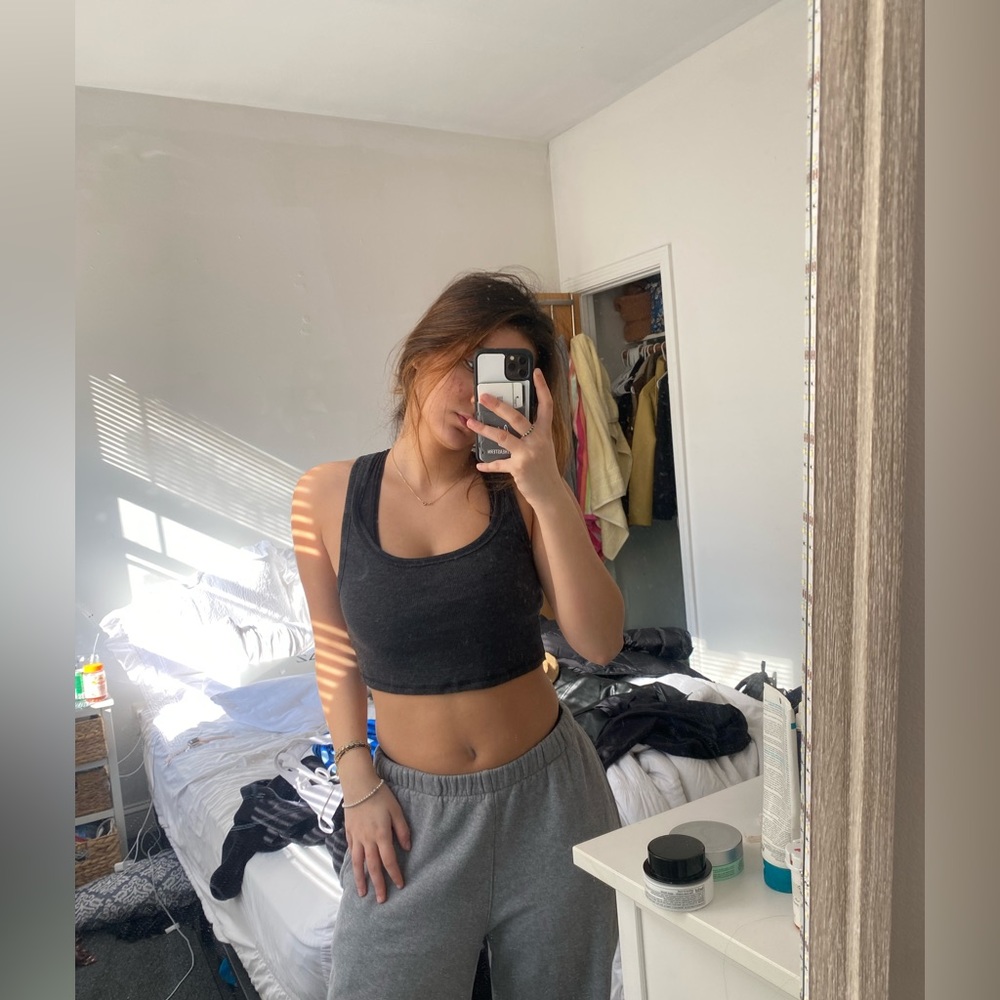 Free people racer back cropped tank